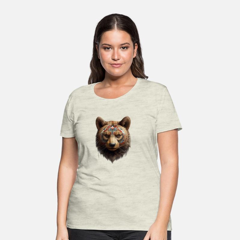 Bear face, animal, decorated