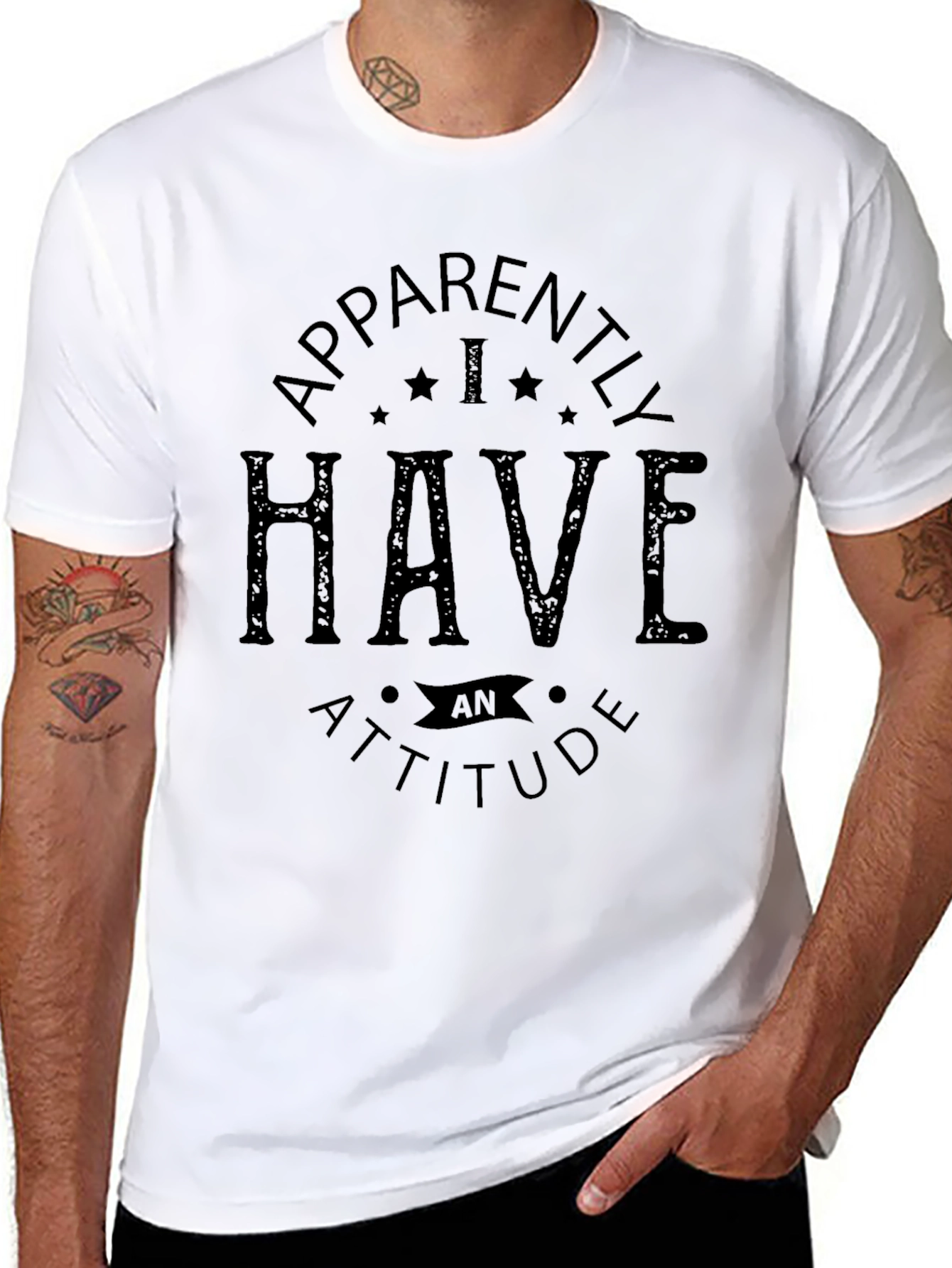 Apparently I Have An Attitude - Mens Black T-Shirt