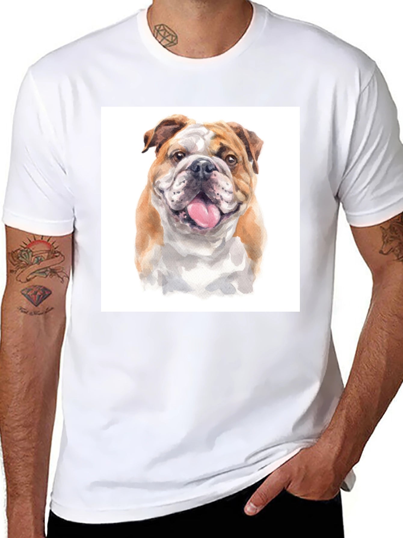 Bulldog Face T-Shirt – Detailed Dog Lover Graphic Tee