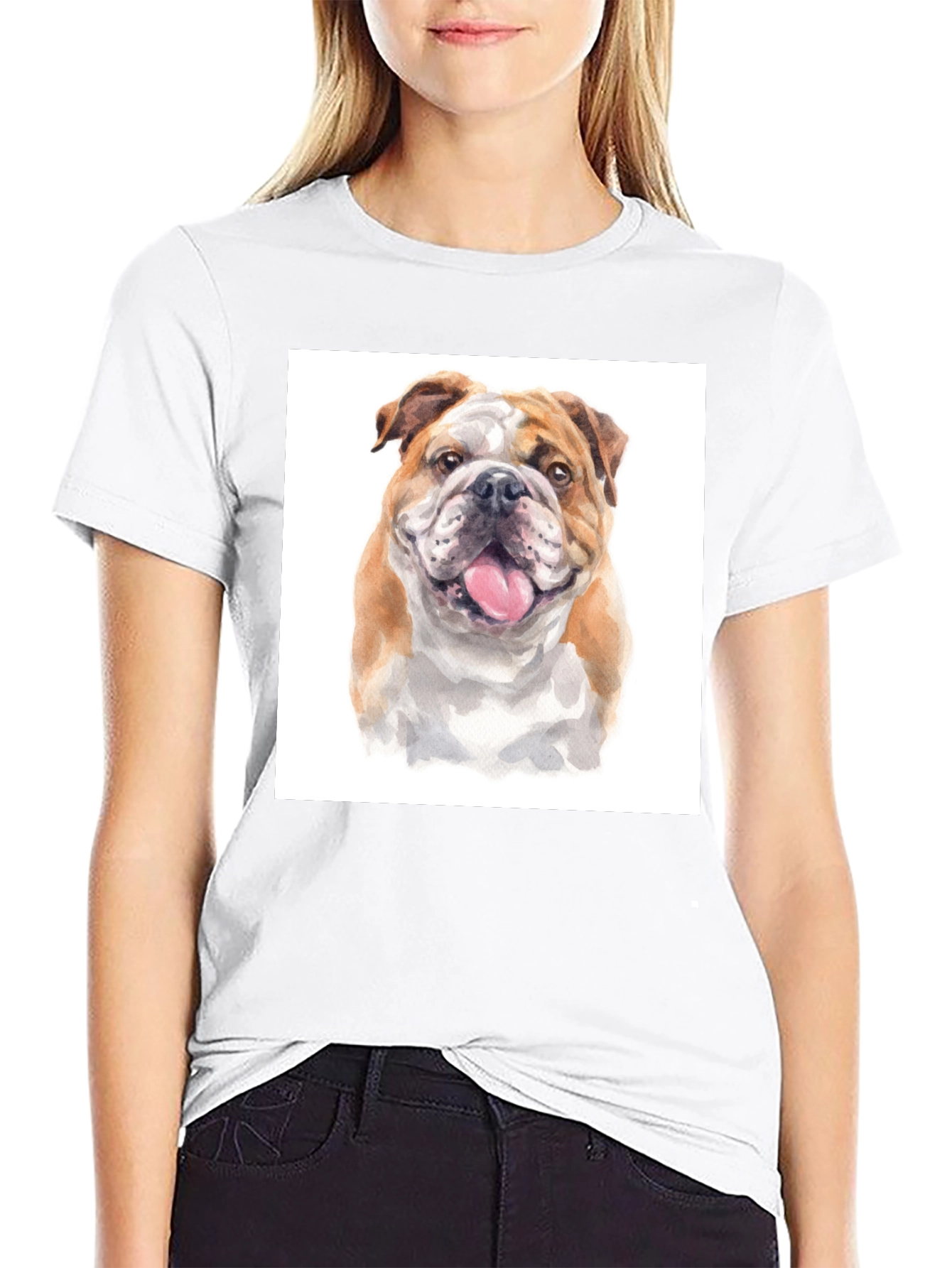 Bulldog Face T-Shirt – Detailed Dog Lover Graphic Tee
