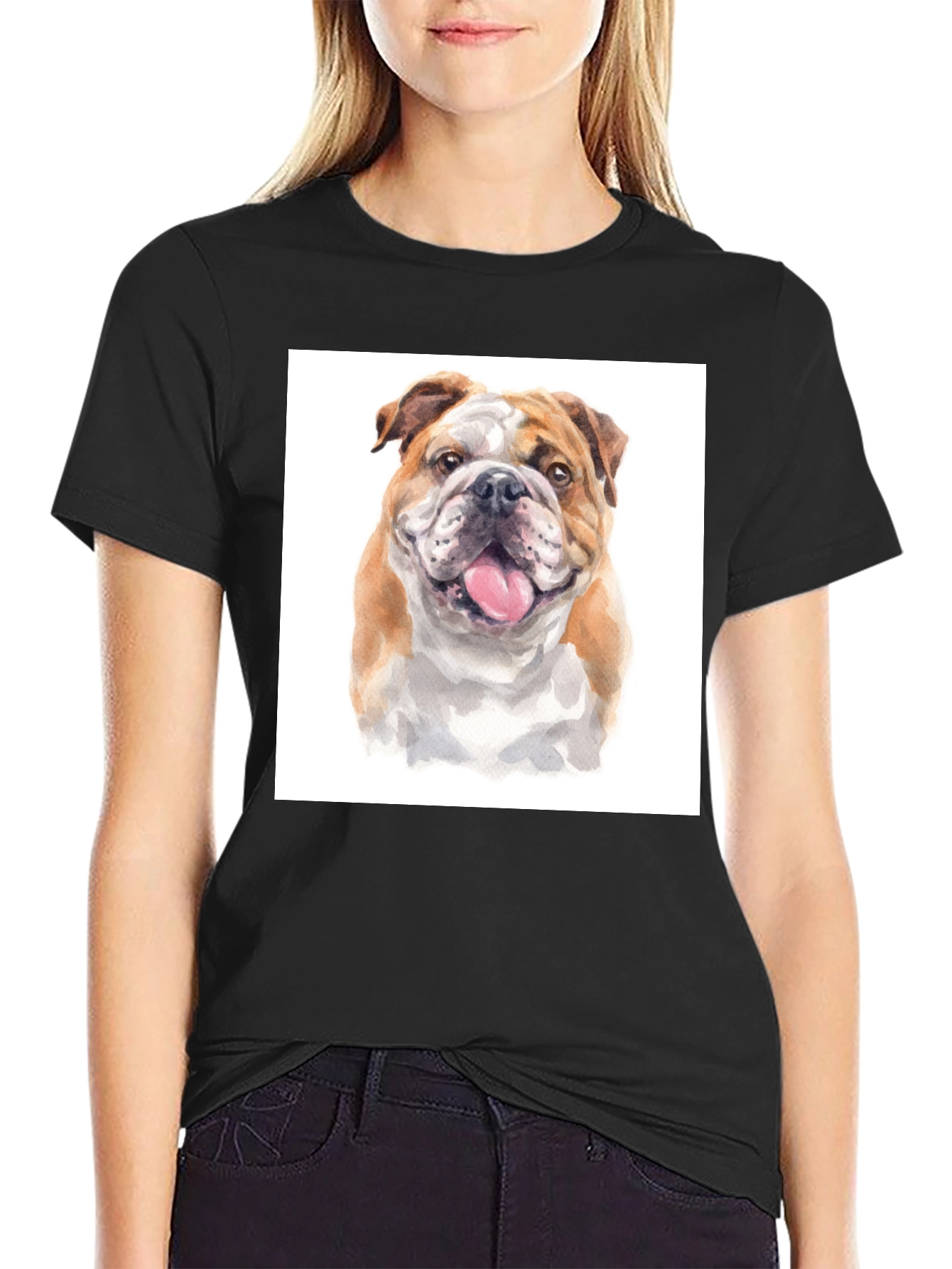 Bulldog Face T-Shirt – Detailed Dog Lover Graphic Tee