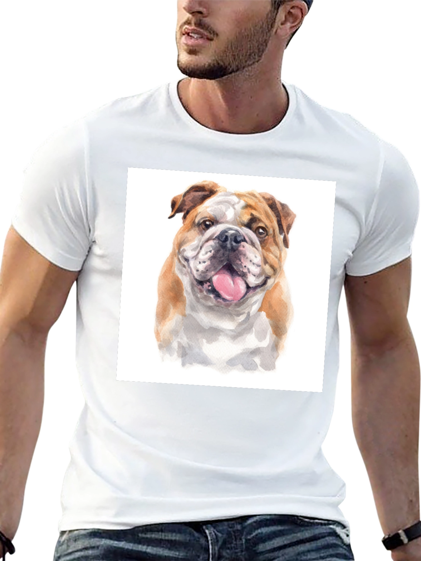 Bulldog Face T-Shirt – Detailed Dog Lover Graphic Tee