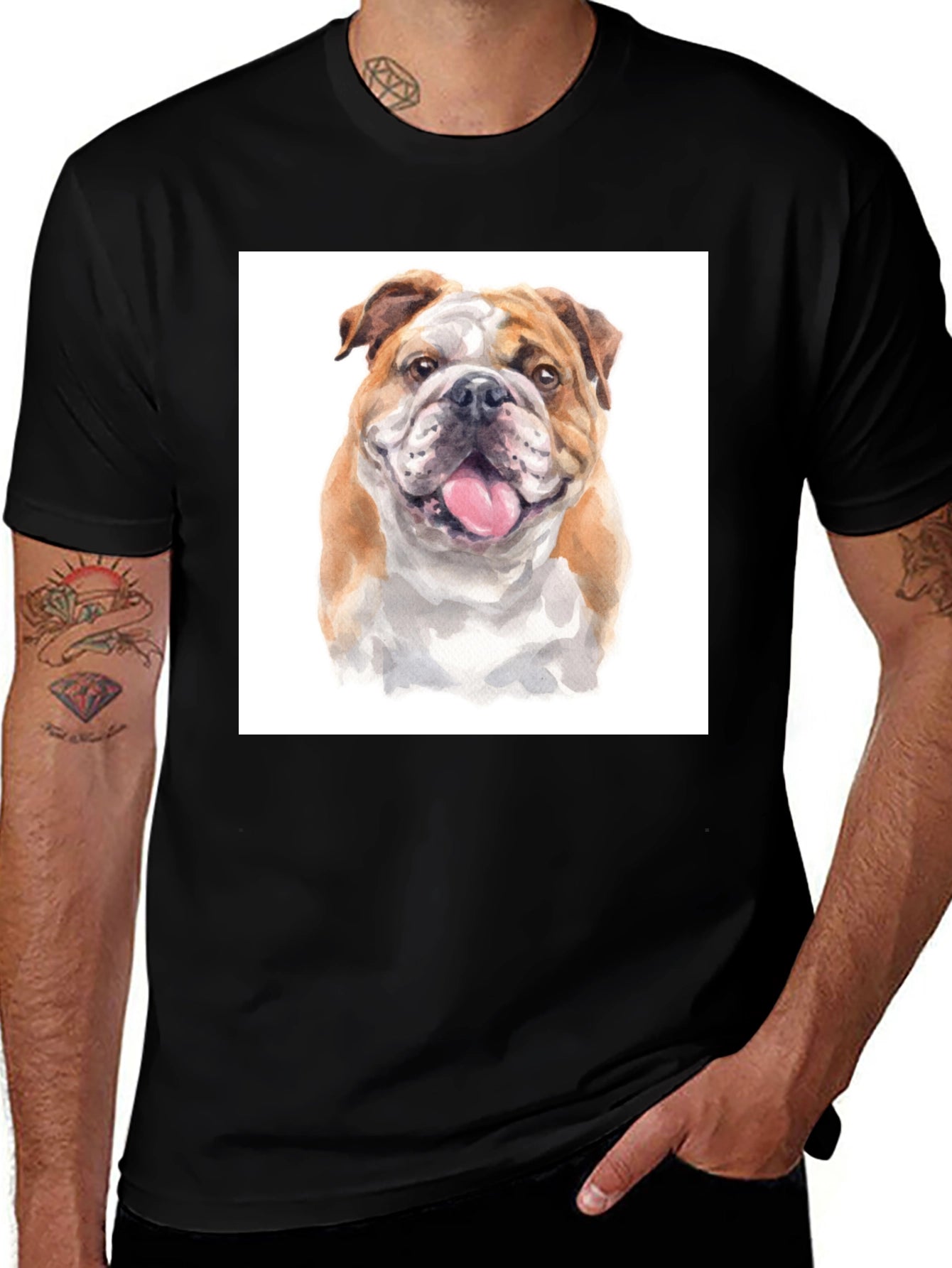 Bulldog Face T-Shirt – Detailed Dog Lover Graphic Tee
