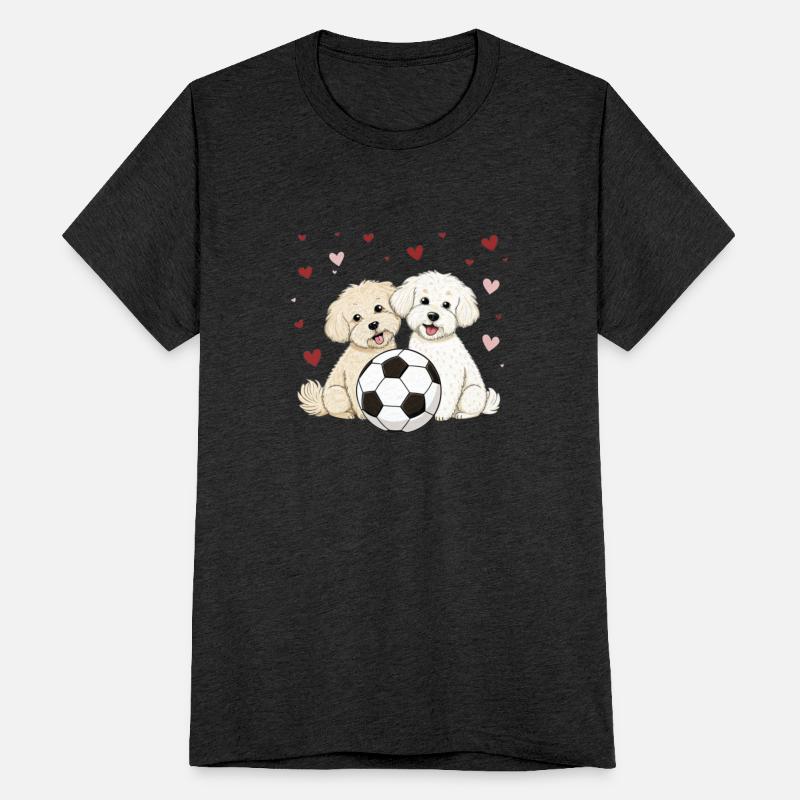 Bichón Maltés with soccer ball for Valentine's Day
