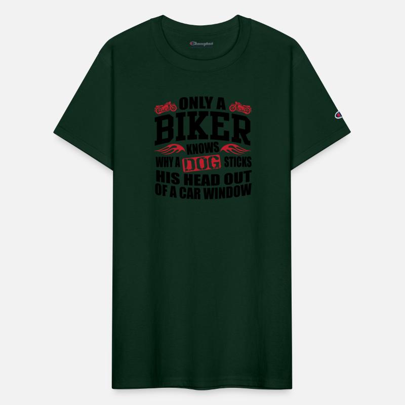 Biker sticks head out of window