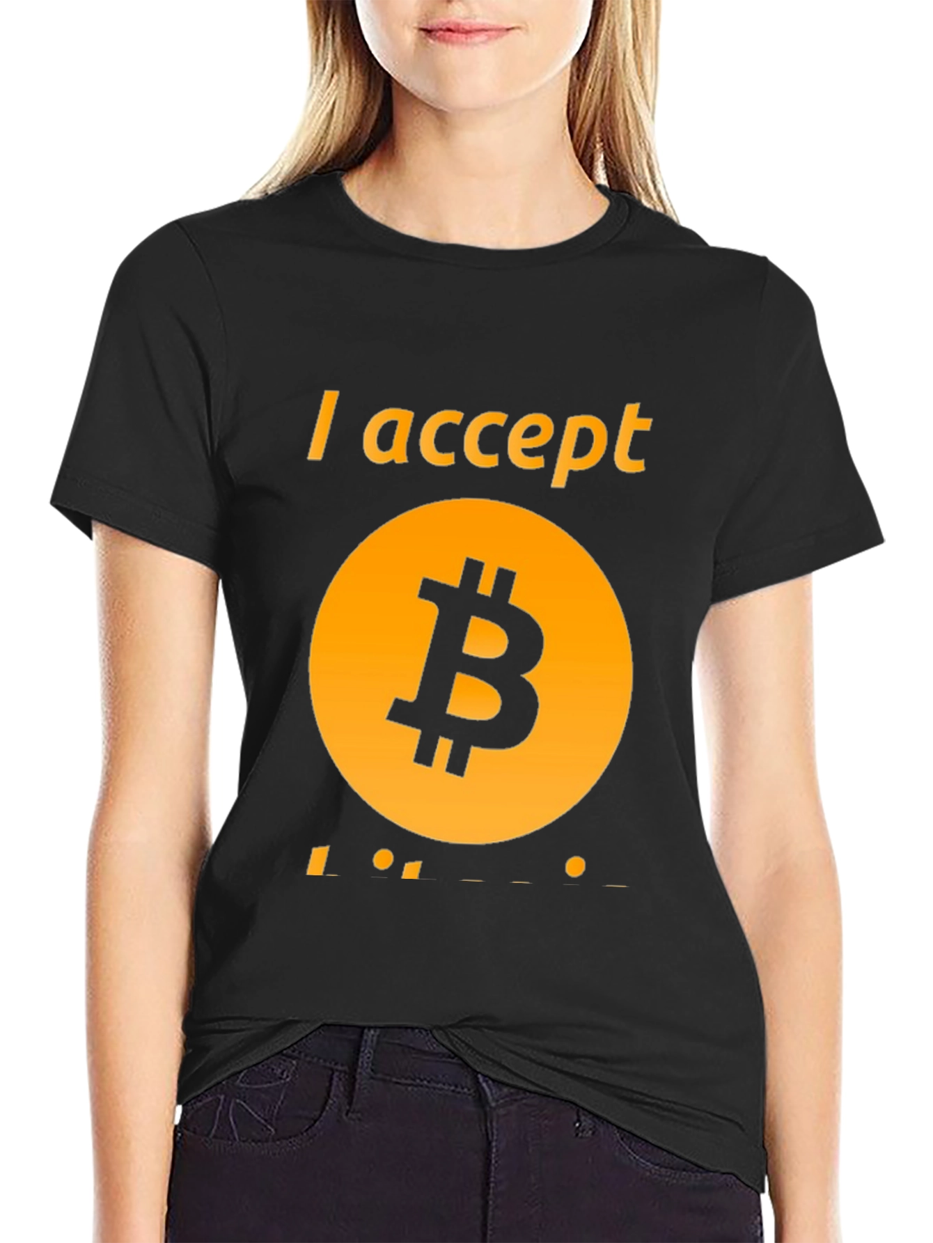 I Accept Bitcoin Black Tee