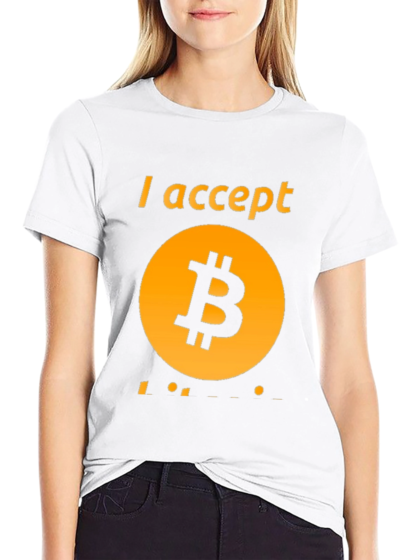 I Accept Bitcoin Black Tee