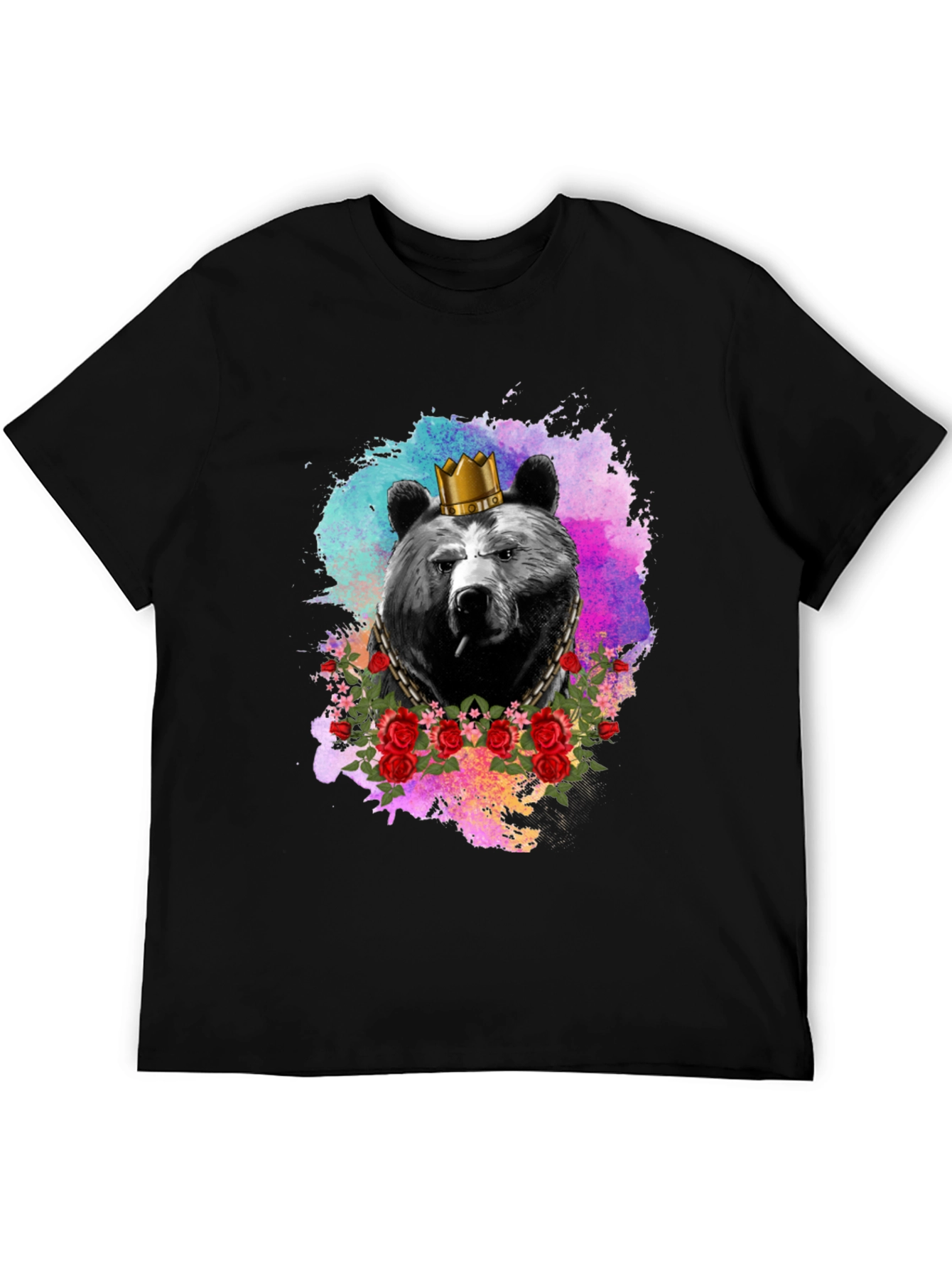 King Bear Graphic Tee - Crowned Bear T-Shirt
