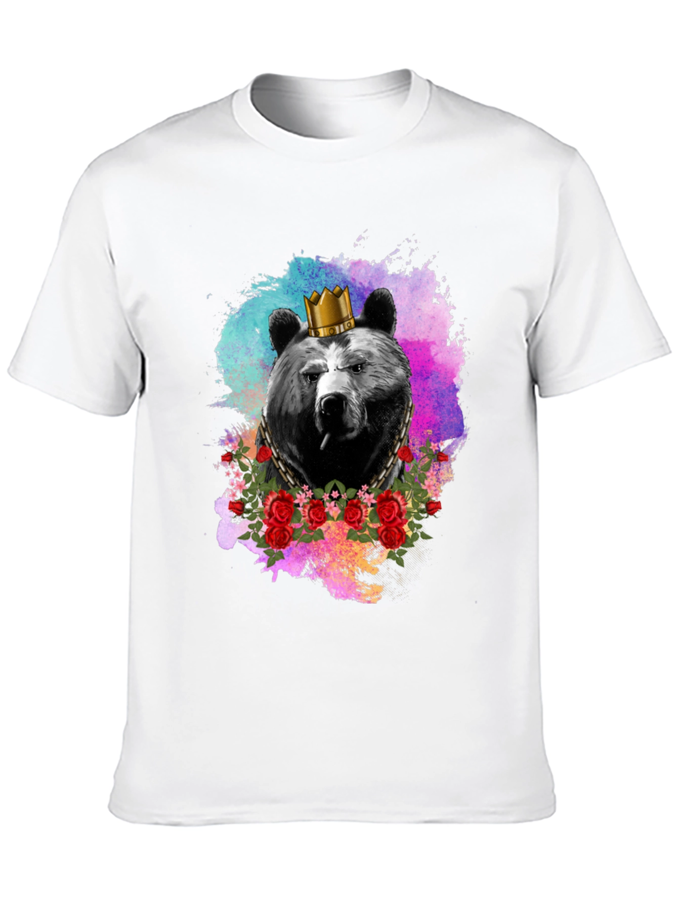 King Bear Graphic Tee - Crowned Bear T-Shirt