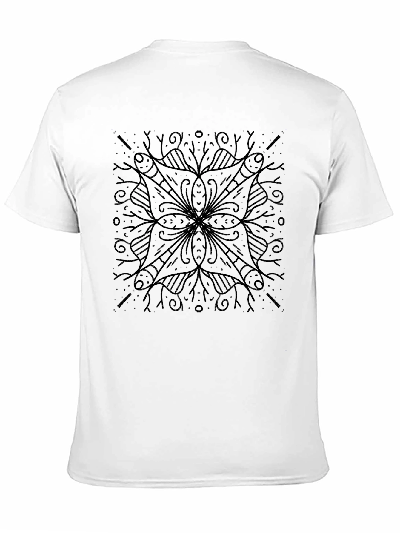 Abstract Graphic Tee - Soft Black Cotton Shirt
