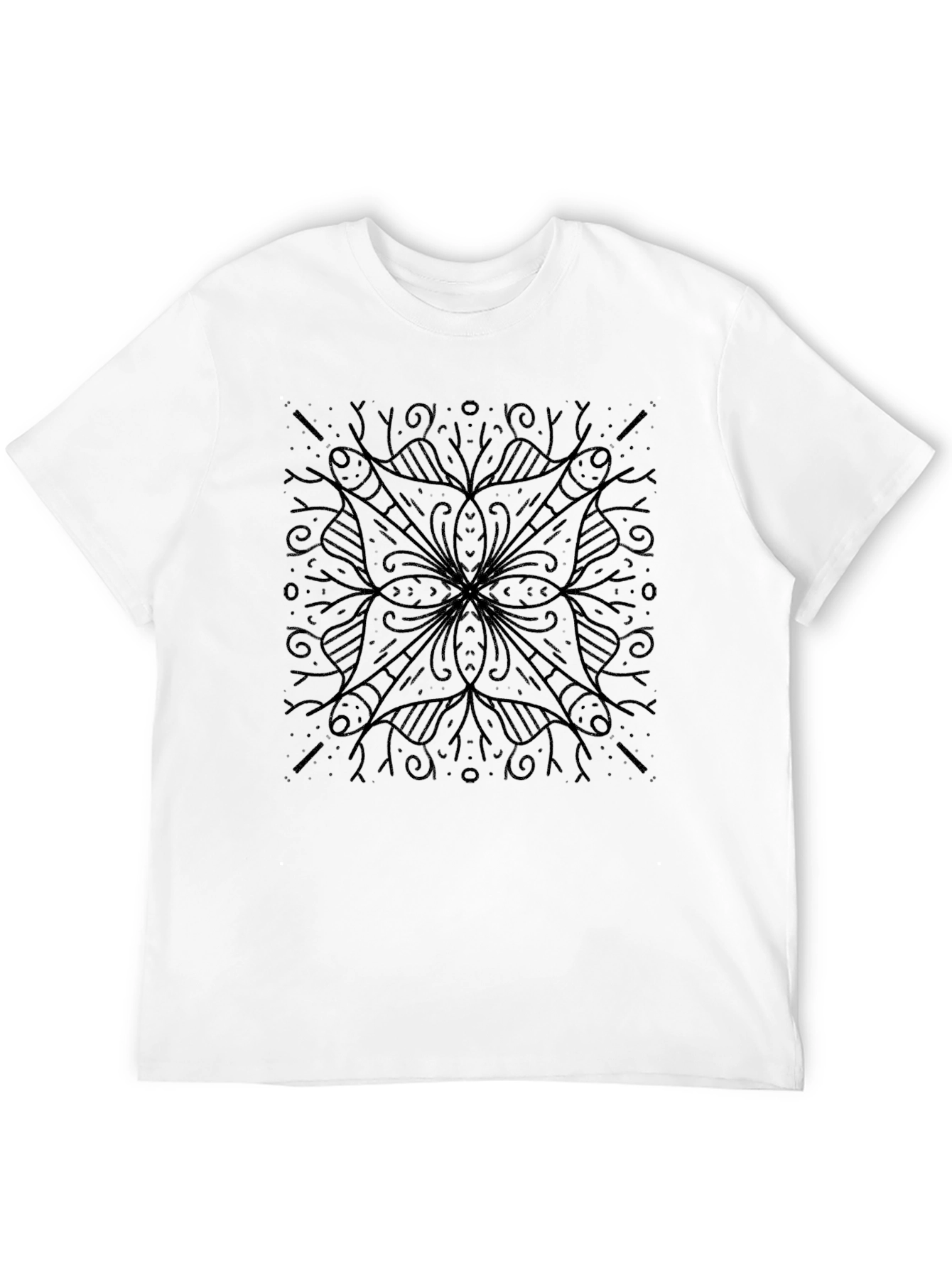 Abstract Graphic Tee - Soft Black Cotton Shirt