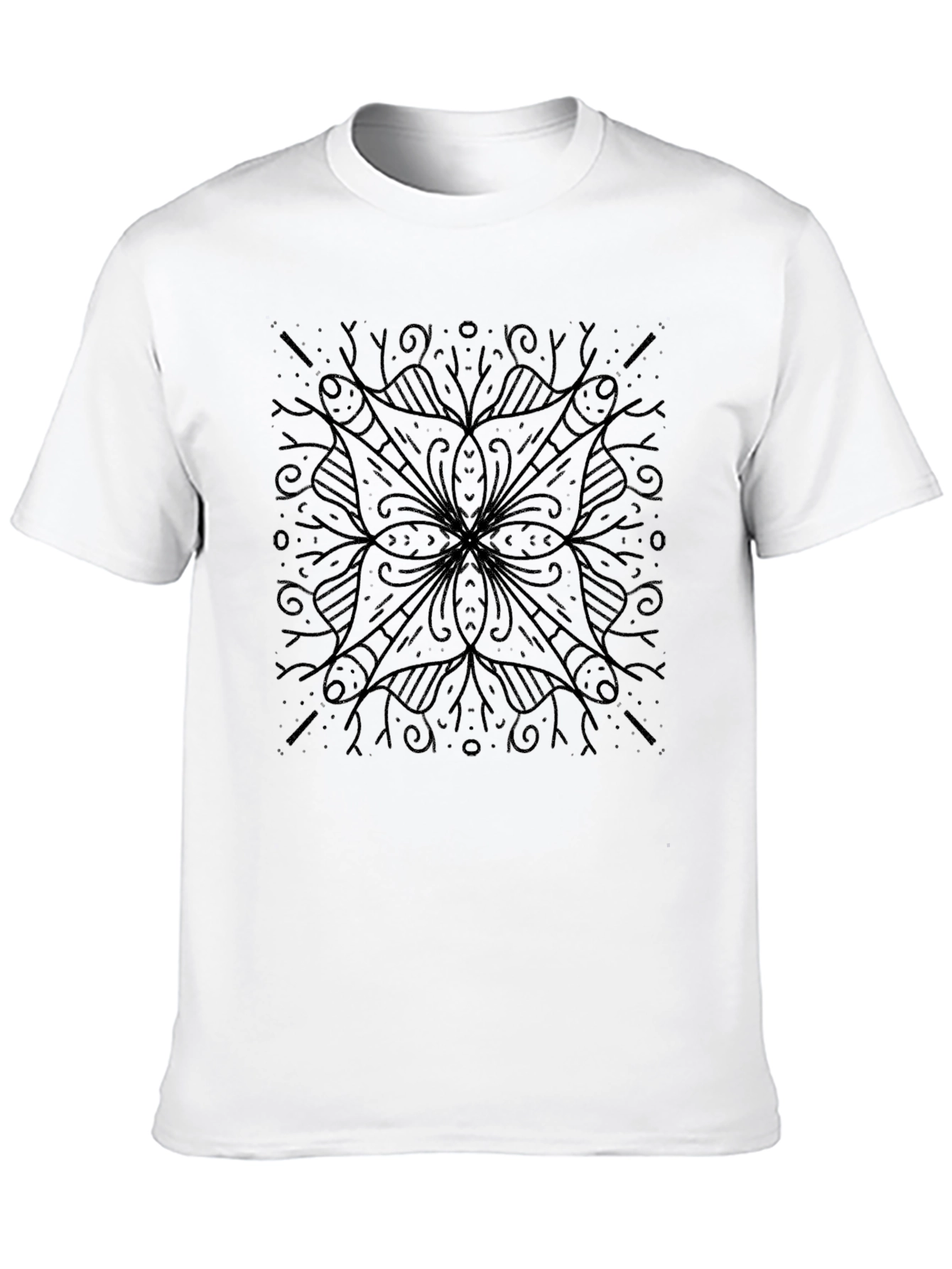 Abstract Graphic Tee - Soft Black Cotton Shirt