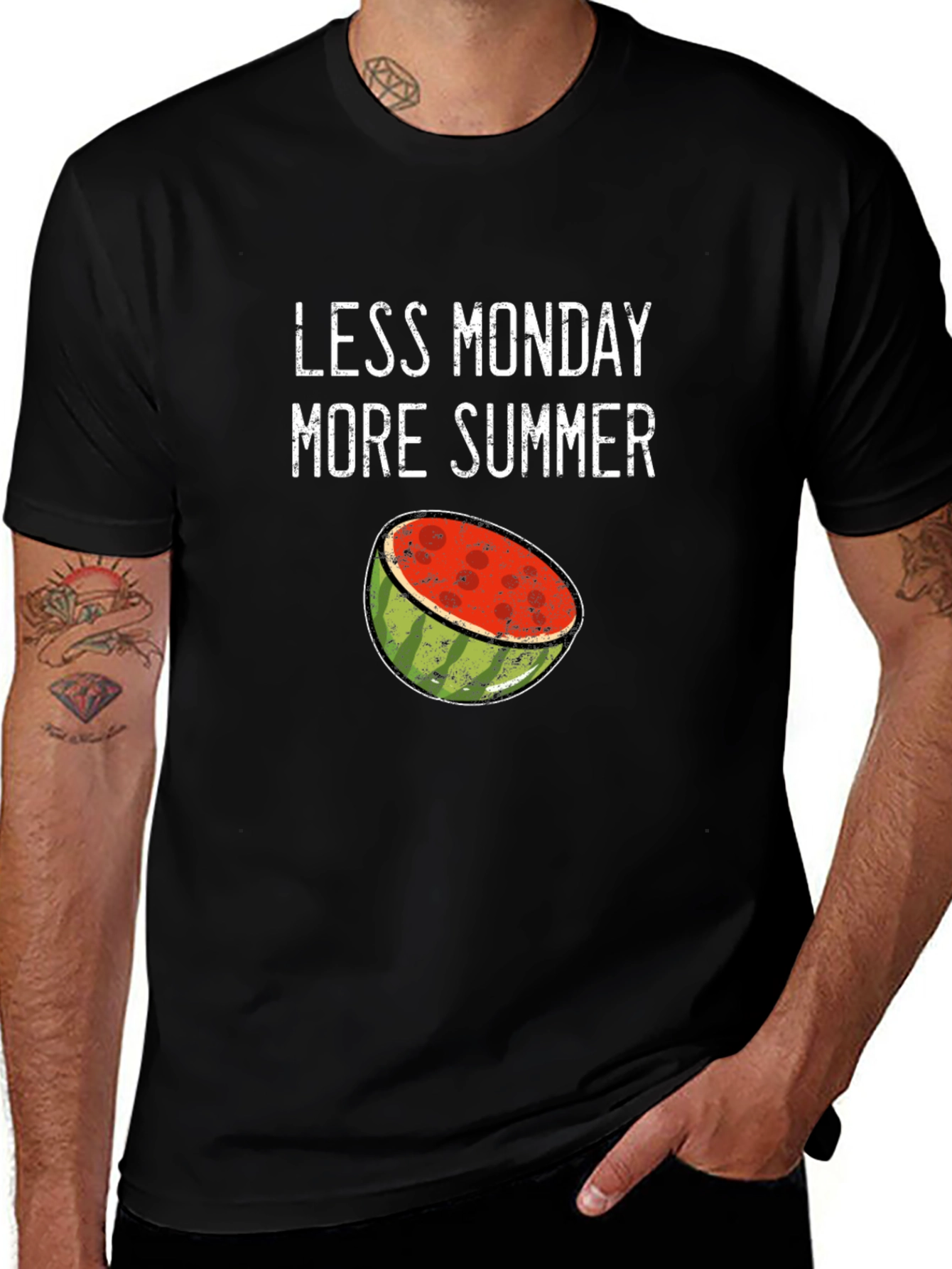 Less Monday More Summer Watermelon Graphic T-Shirt