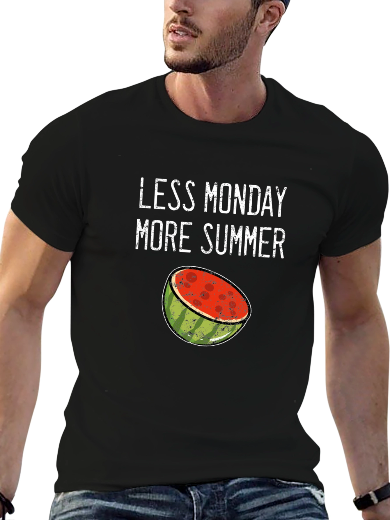 Less Monday More Summer Watermelon Graphic T-Shirt
