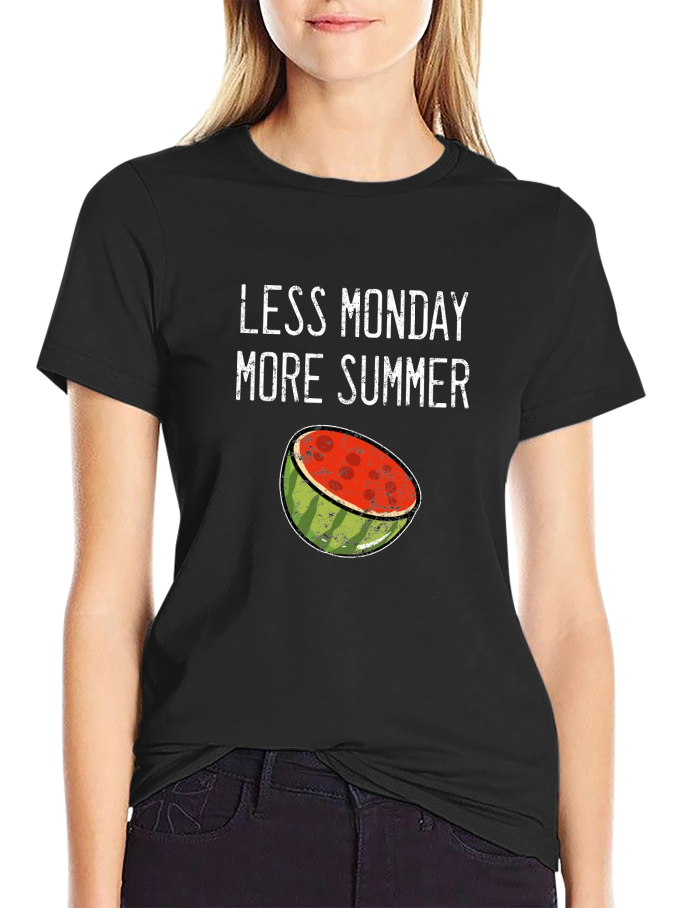 Less Monday More Summer Watermelon Graphic T-Shirt