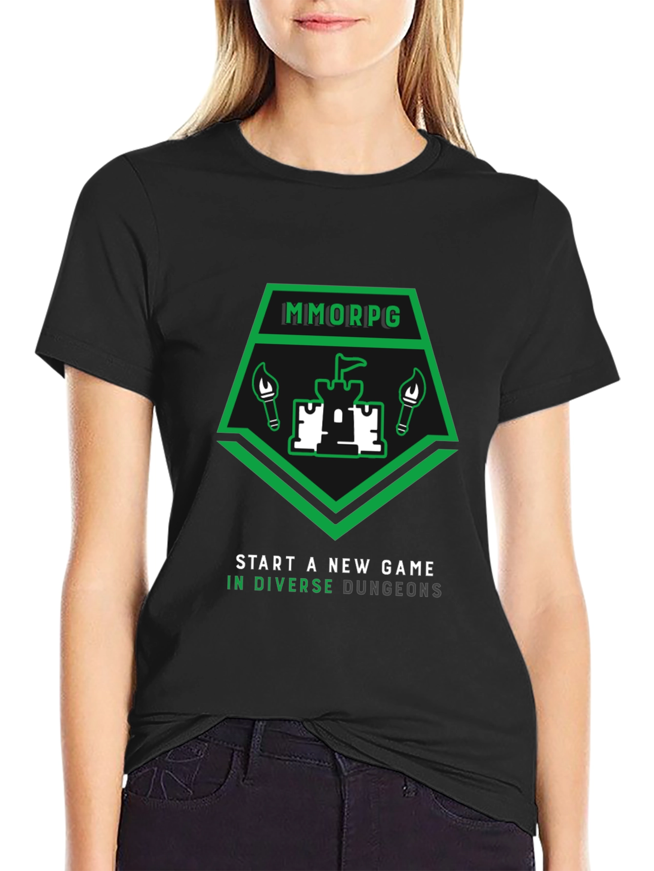 MMORPG Castle T-Shirt - Explore Diverse Dungeons!