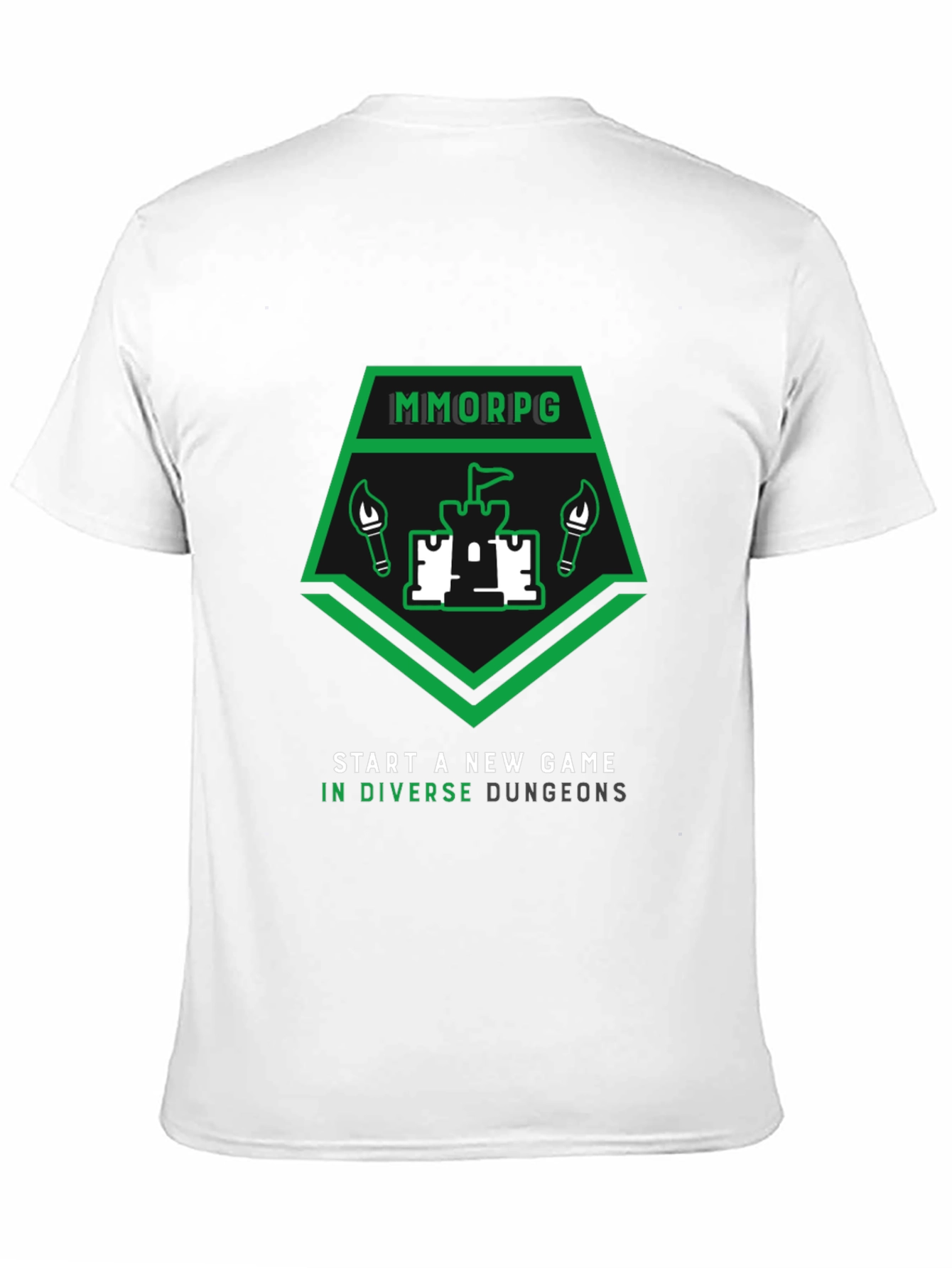MMORPG Castle T-Shirt - Explore Diverse Dungeons!