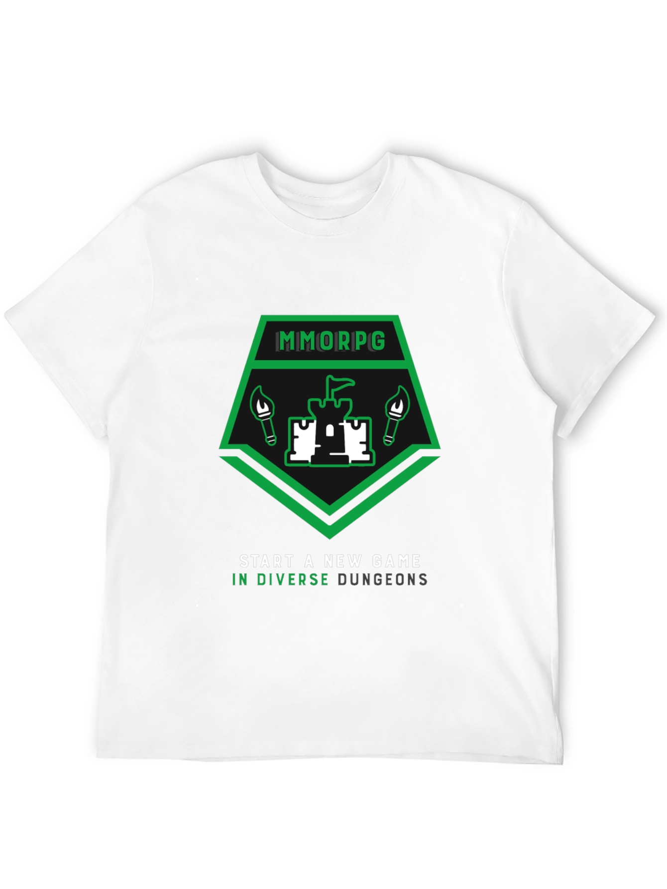 MMORPG Castle T-Shirt - Explore Diverse Dungeons!