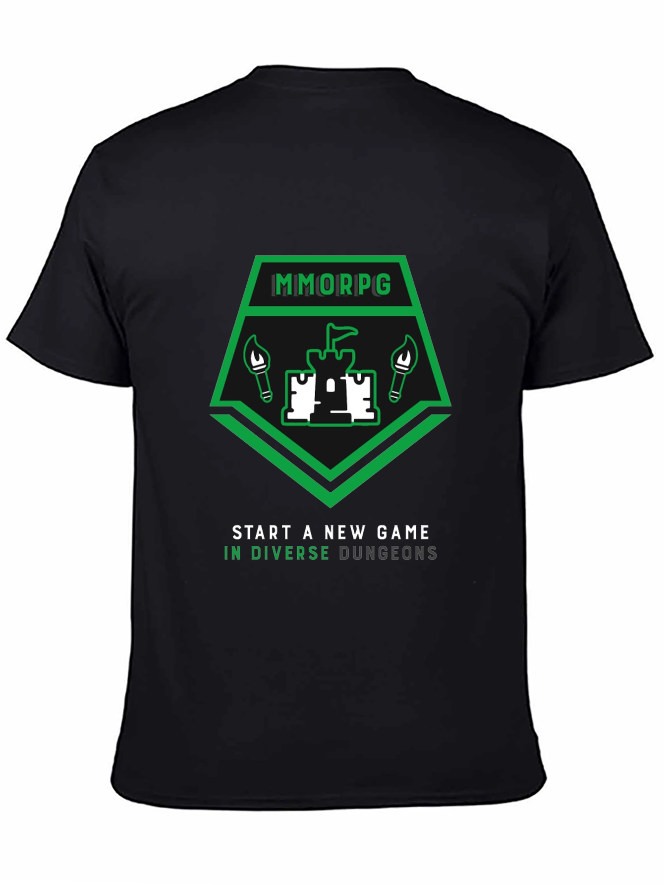 MMORPG Castle T-Shirt - Explore Diverse Dungeons!