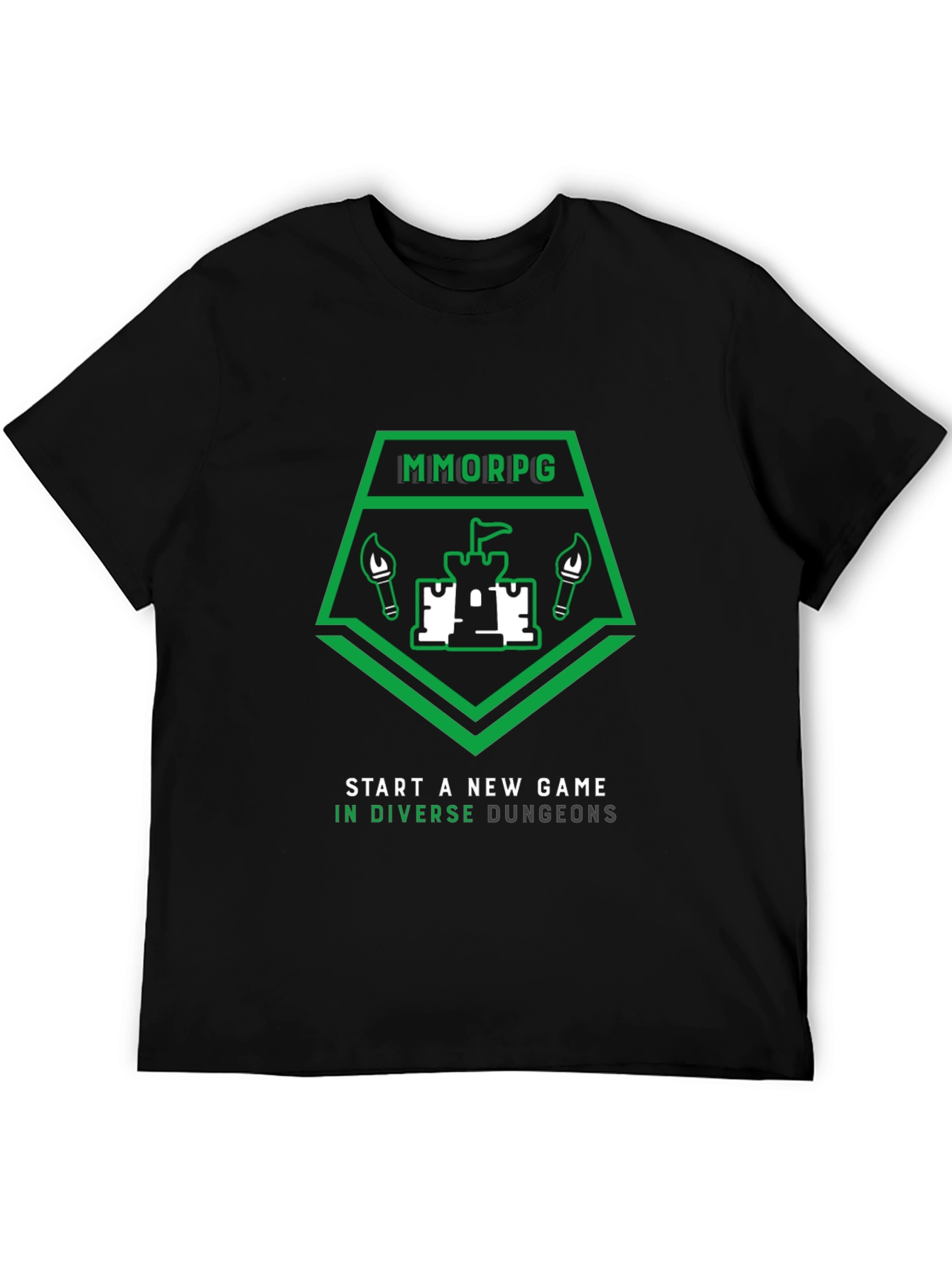 MMORPG Castle T-Shirt - Explore Diverse Dungeons!