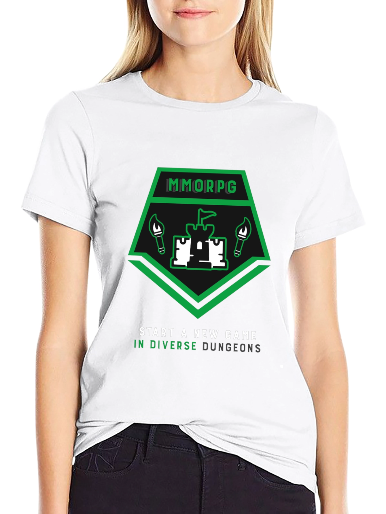 MMORPG Castle T-Shirt - Explore Diverse Dungeons!