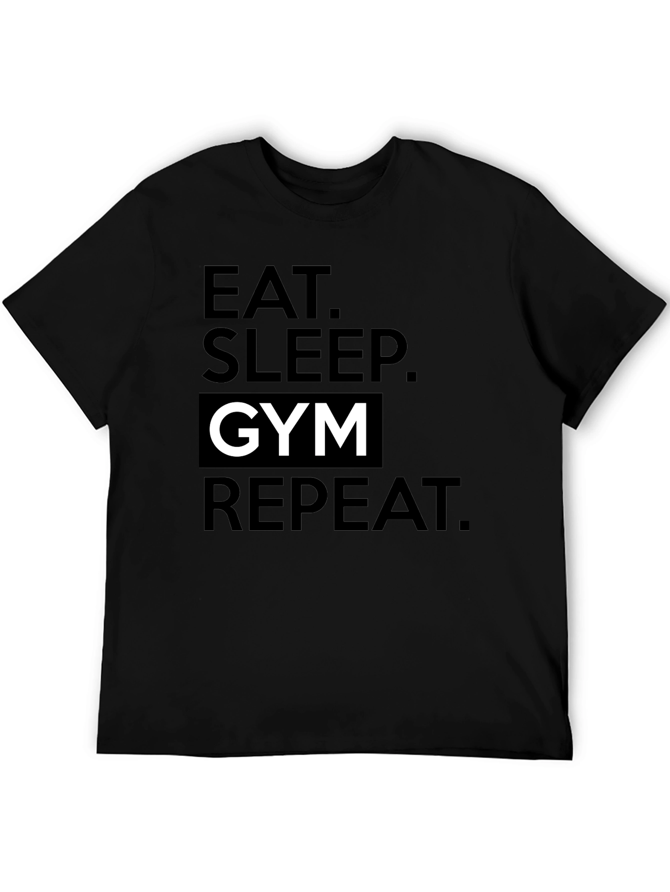 Eat Sleep Gym Repeat Black T-Shirt