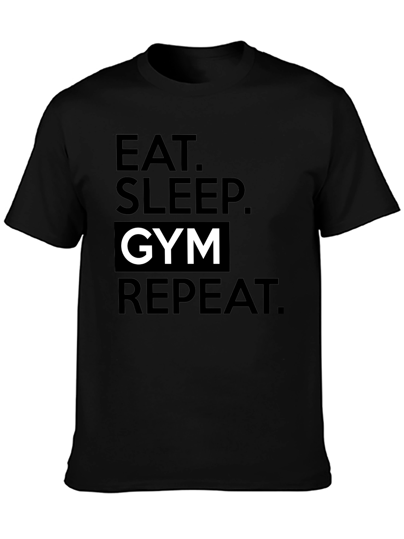 Eat Sleep Gym Repeat Black T-Shirt