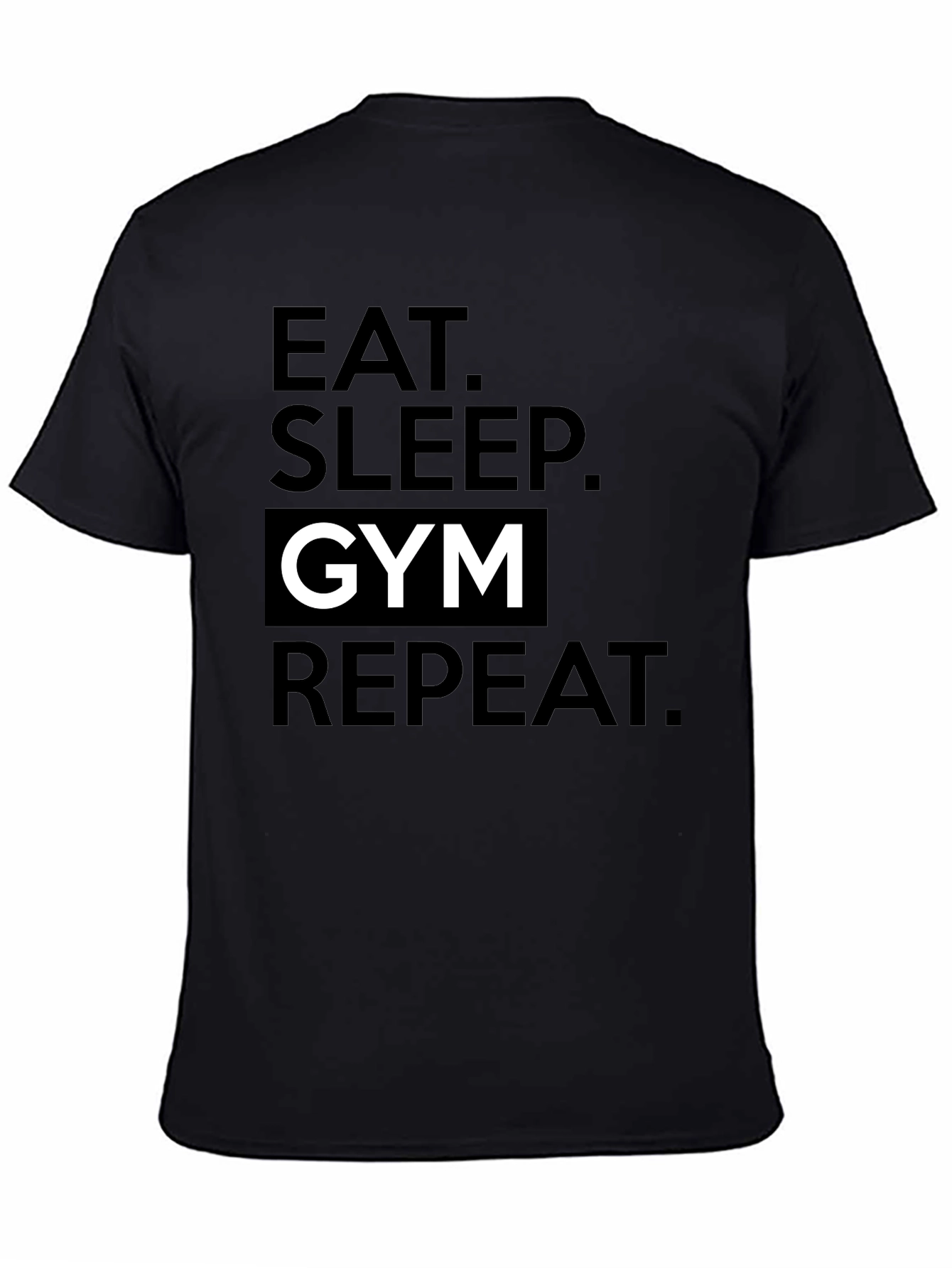 Eat Sleep Gym Repeat Black T-Shirt