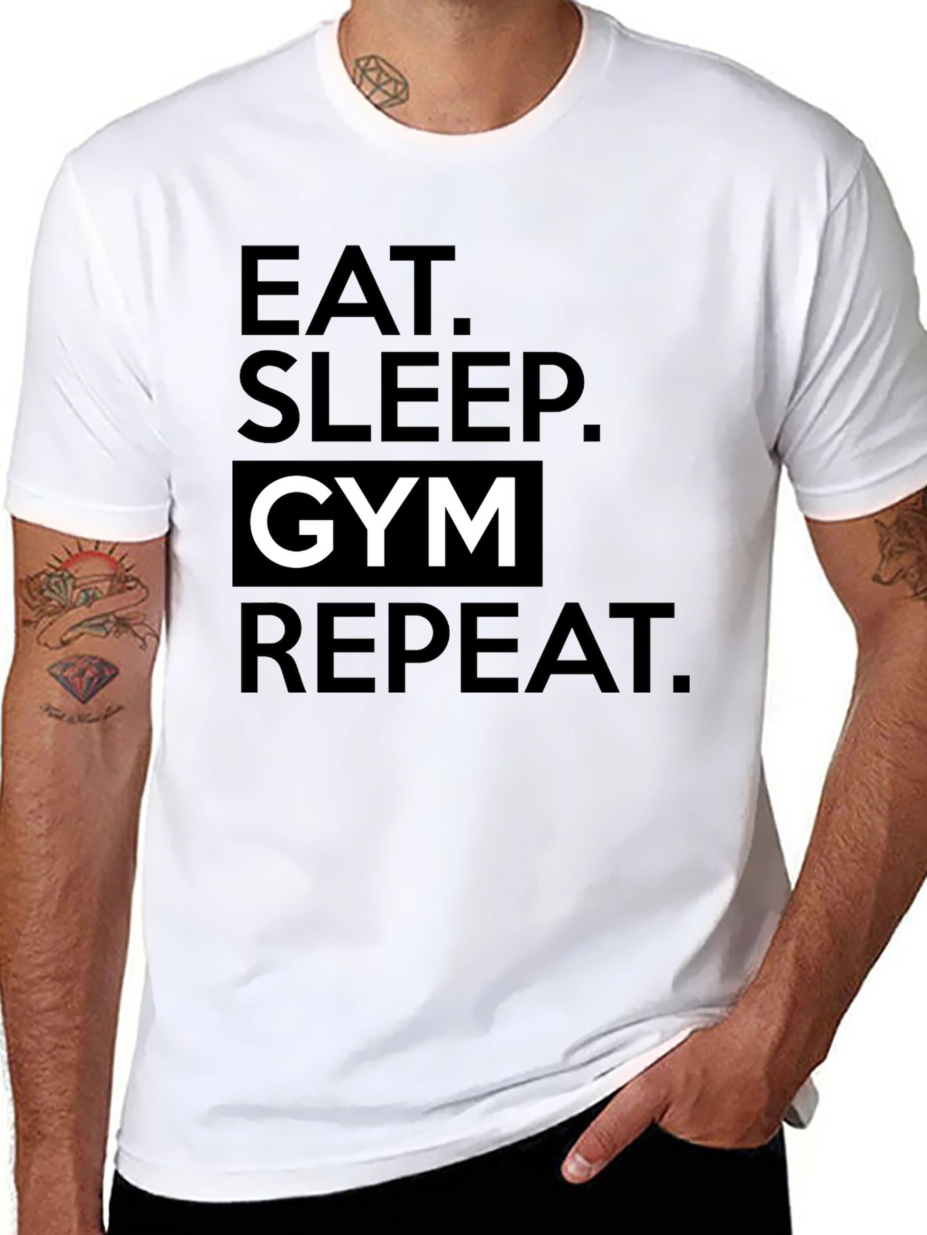 Eat Sleep Gym Repeat Black T-Shirt