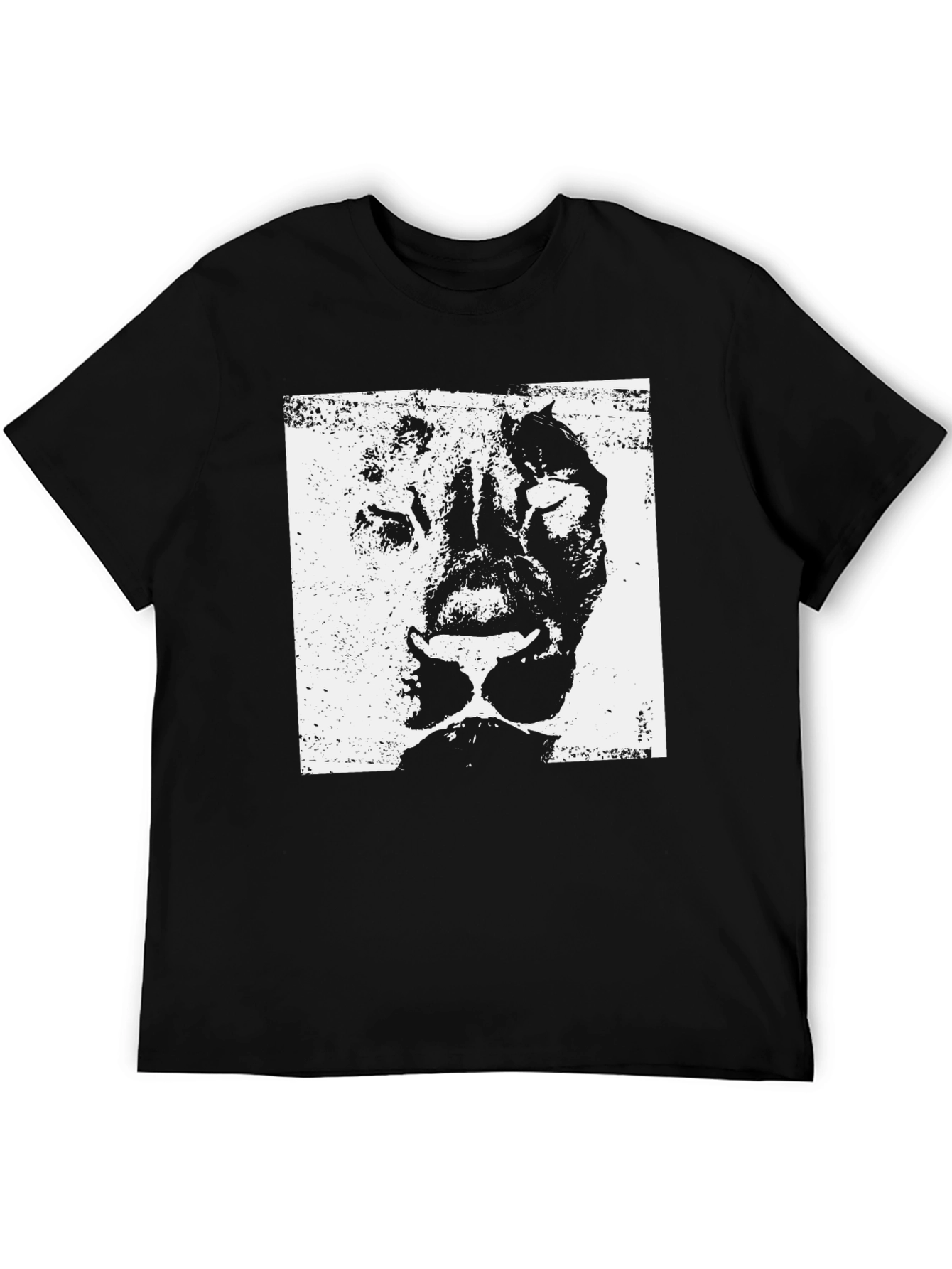 Lion Graphic Print Black T-Shirt