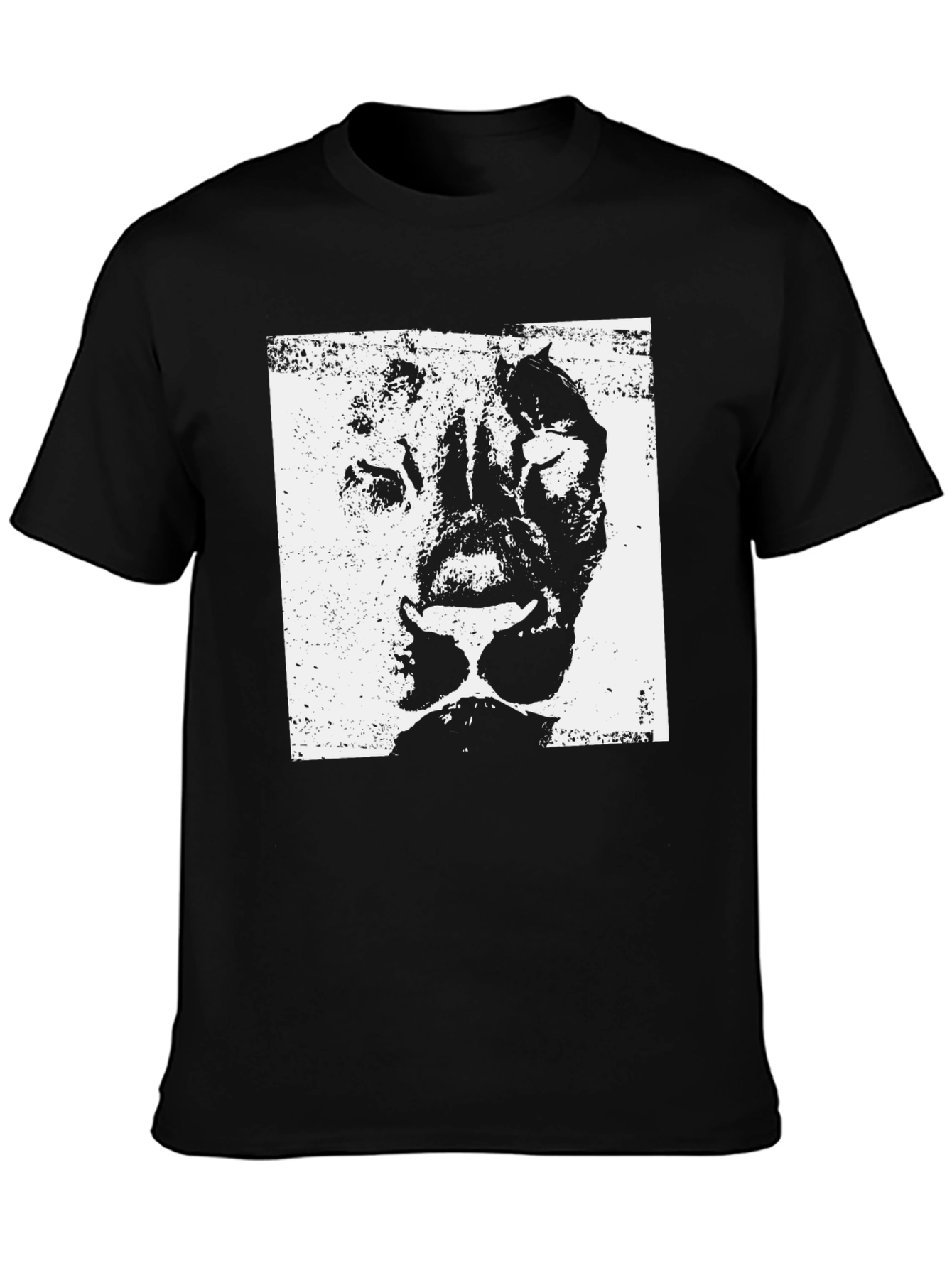Lion Graphic Print Black T-Shirt
