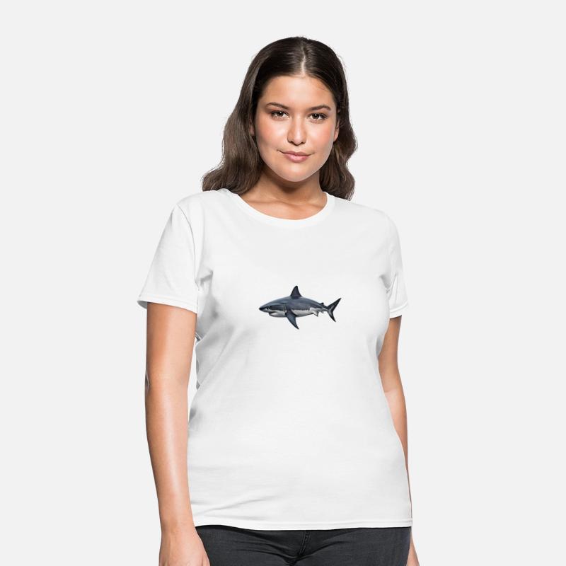blue and white vintage shark fish summer