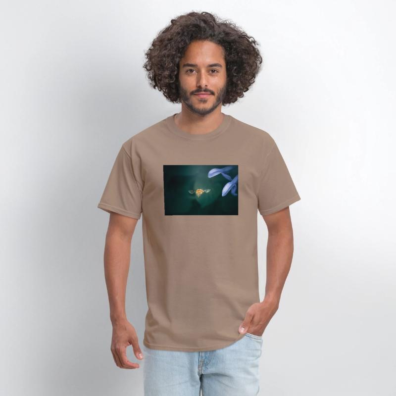 Blue Banded Bee in flight