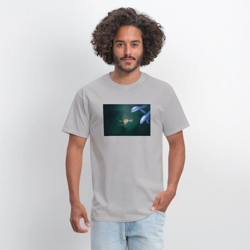 Blue Banded Bee in flight