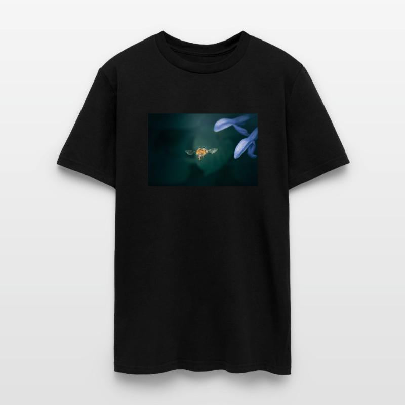 Blue Banded Bee in flight