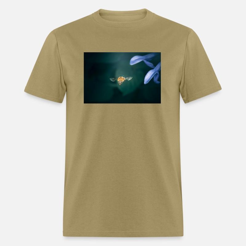 Blue Banded Bee in flight