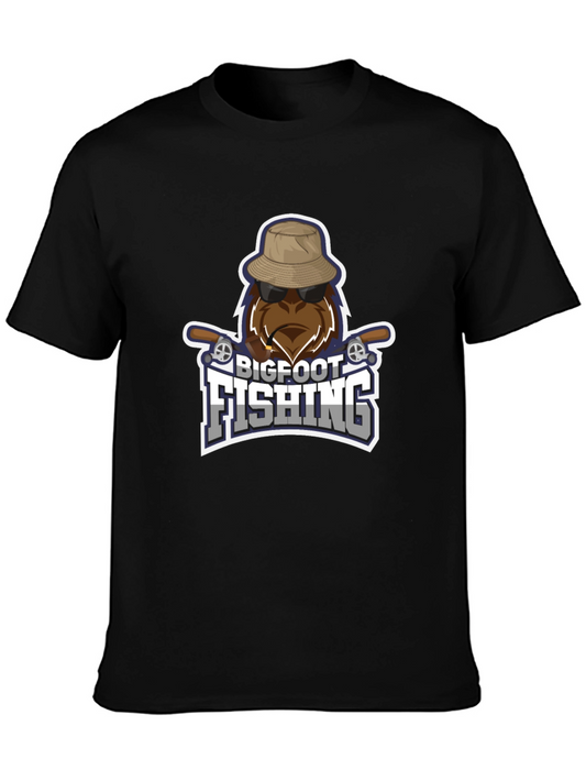 Bigfoot Fishing Black T-Shirt