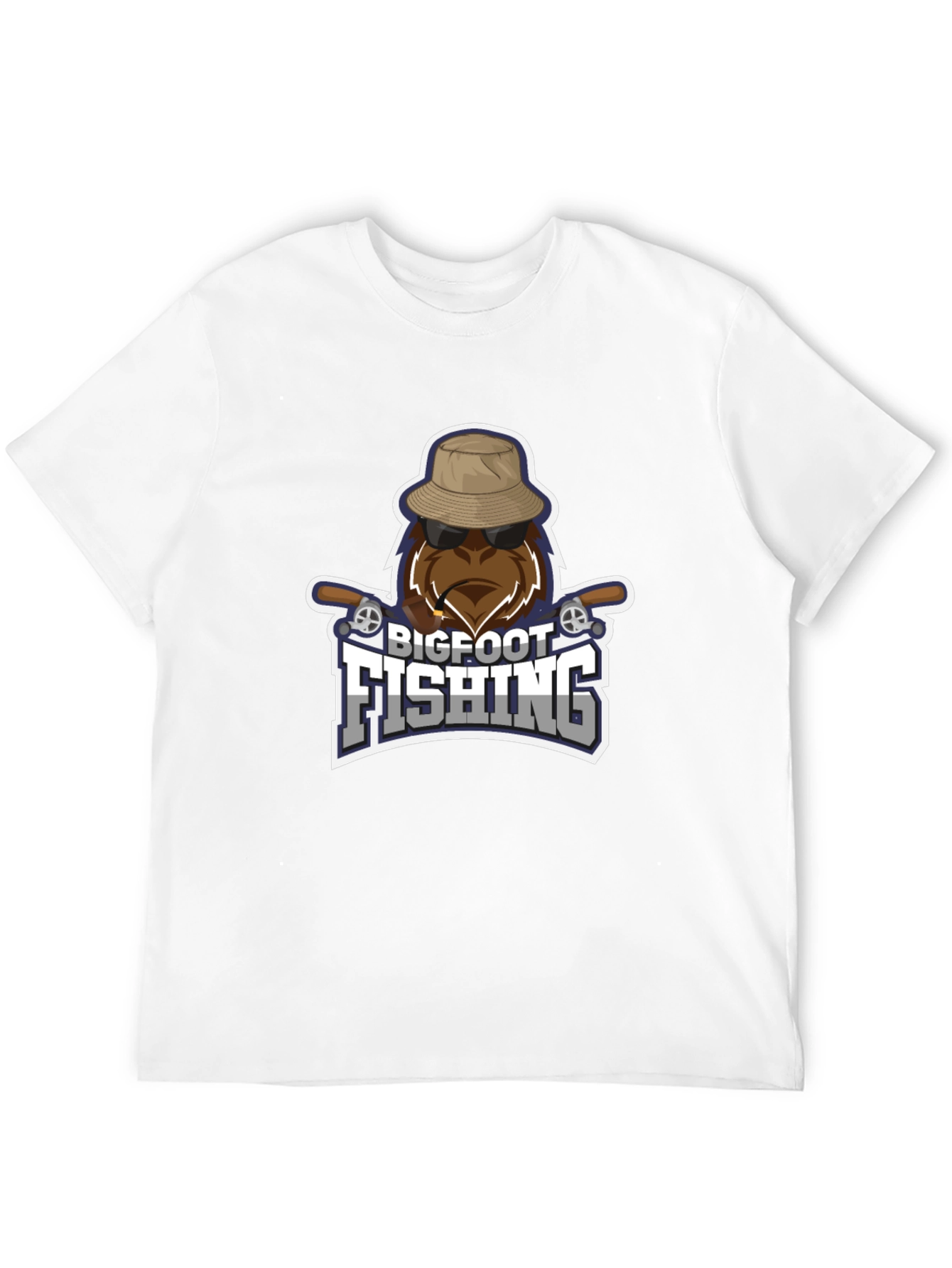 Bigfoot Fishing Black T-Shirt