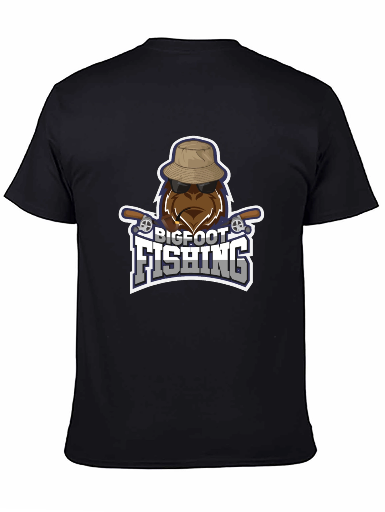 Bigfoot Fishing Black T-Shirt