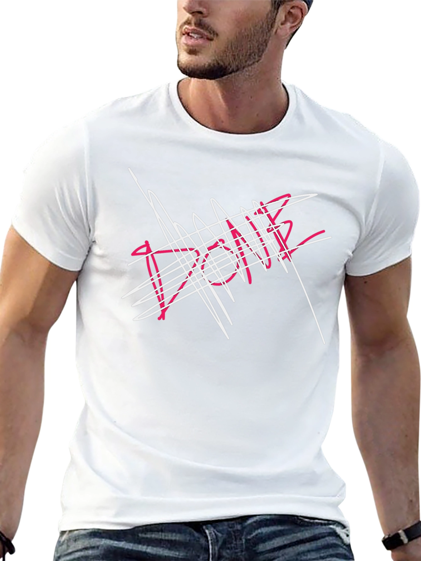 Abstract Scribble Graphic Black T-Shirt
