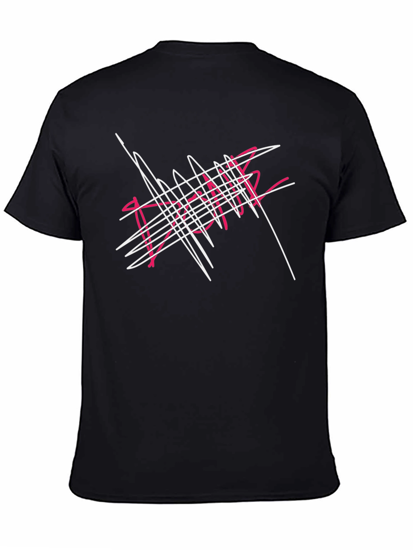 Abstract Scribble Graphic Black T-Shirt