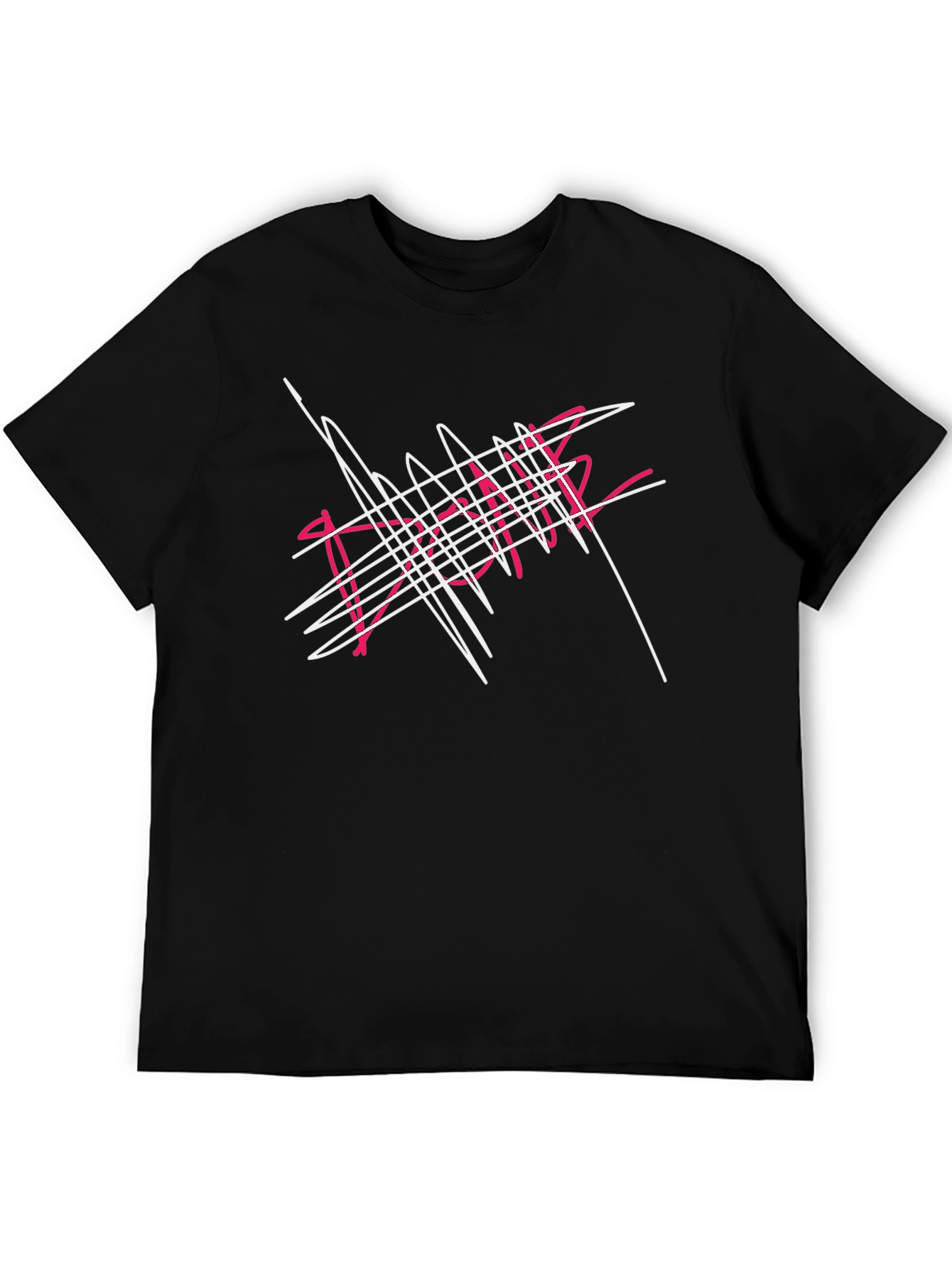 Abstract Scribble Graphic Black T-Shirt