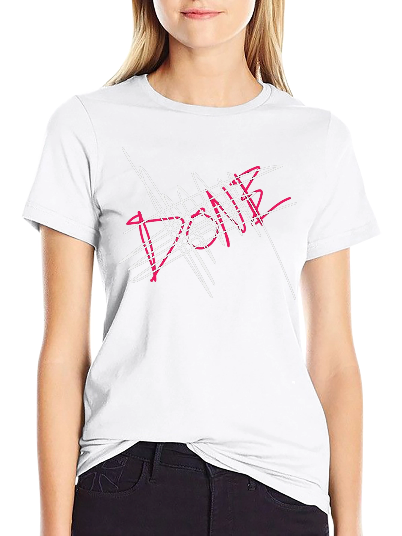 Abstract Scribble Graphic Black T-Shirt