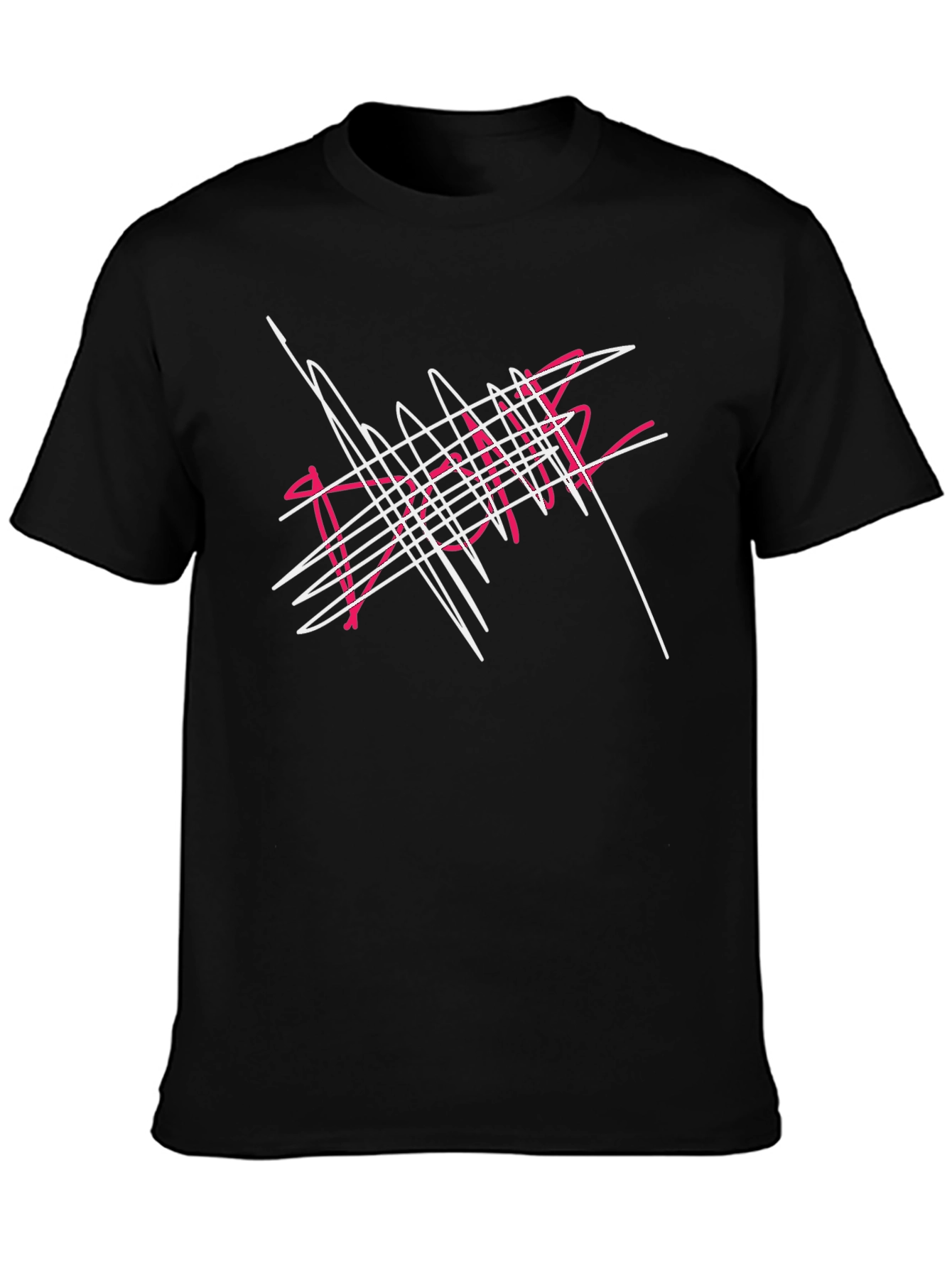 Abstract Scribble Graphic Black T-Shirt