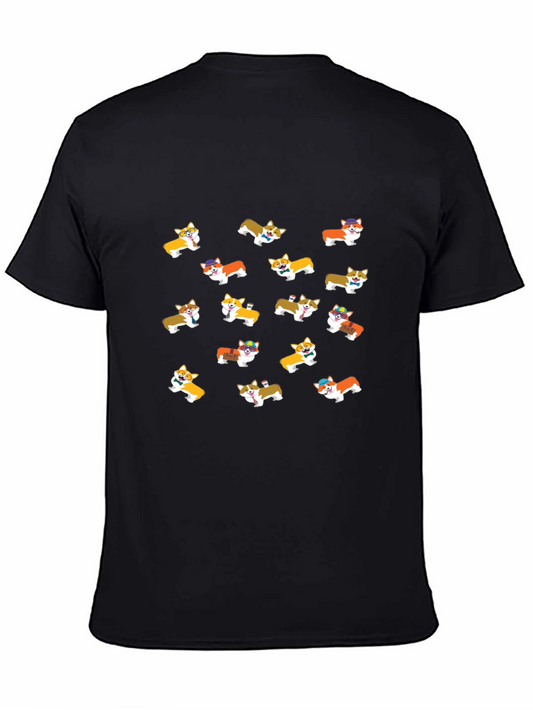 Corgi Print T-Shirt - Whimsical & Fun Design