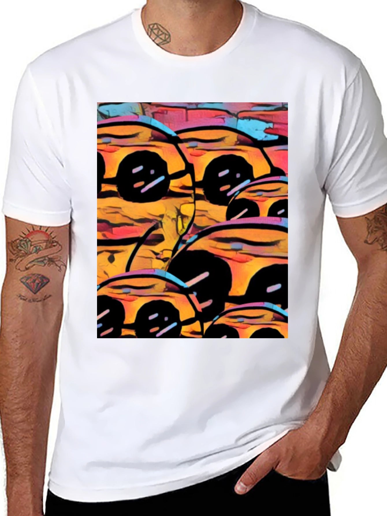 Abstract Cars Graphic Tee - Modern Art Print
