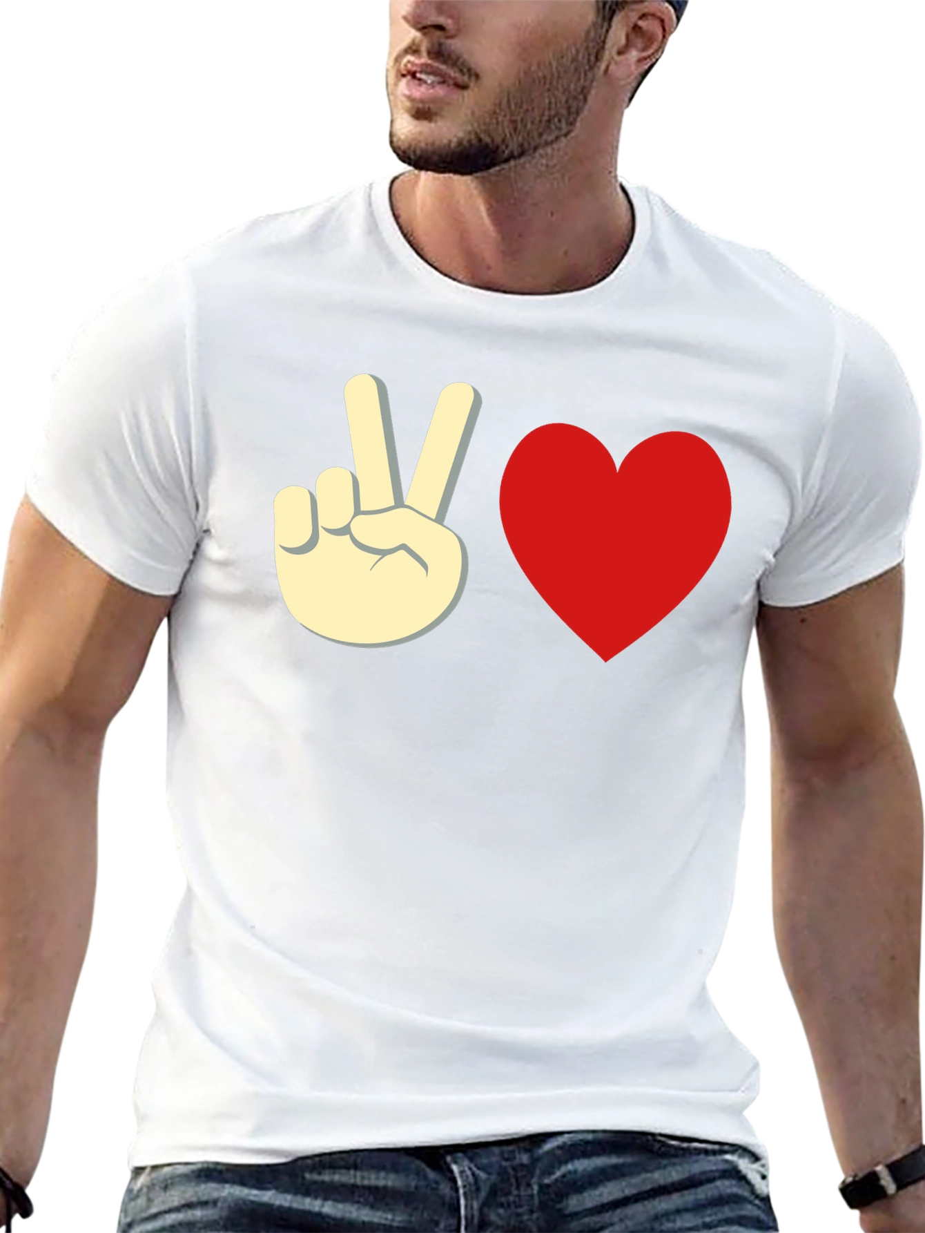 Peace & Love Black Graphic Tee - Unisex