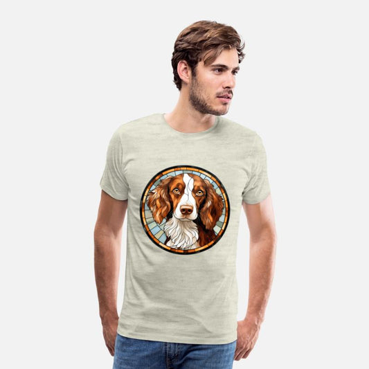 Brittany Dog Breed Watercolor Glass