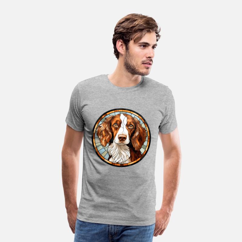 Brittany Dog Breed Watercolor Glass