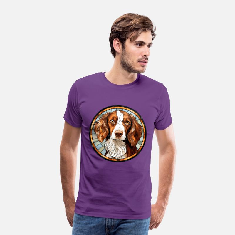 Brittany Dog Breed Watercolor Glass